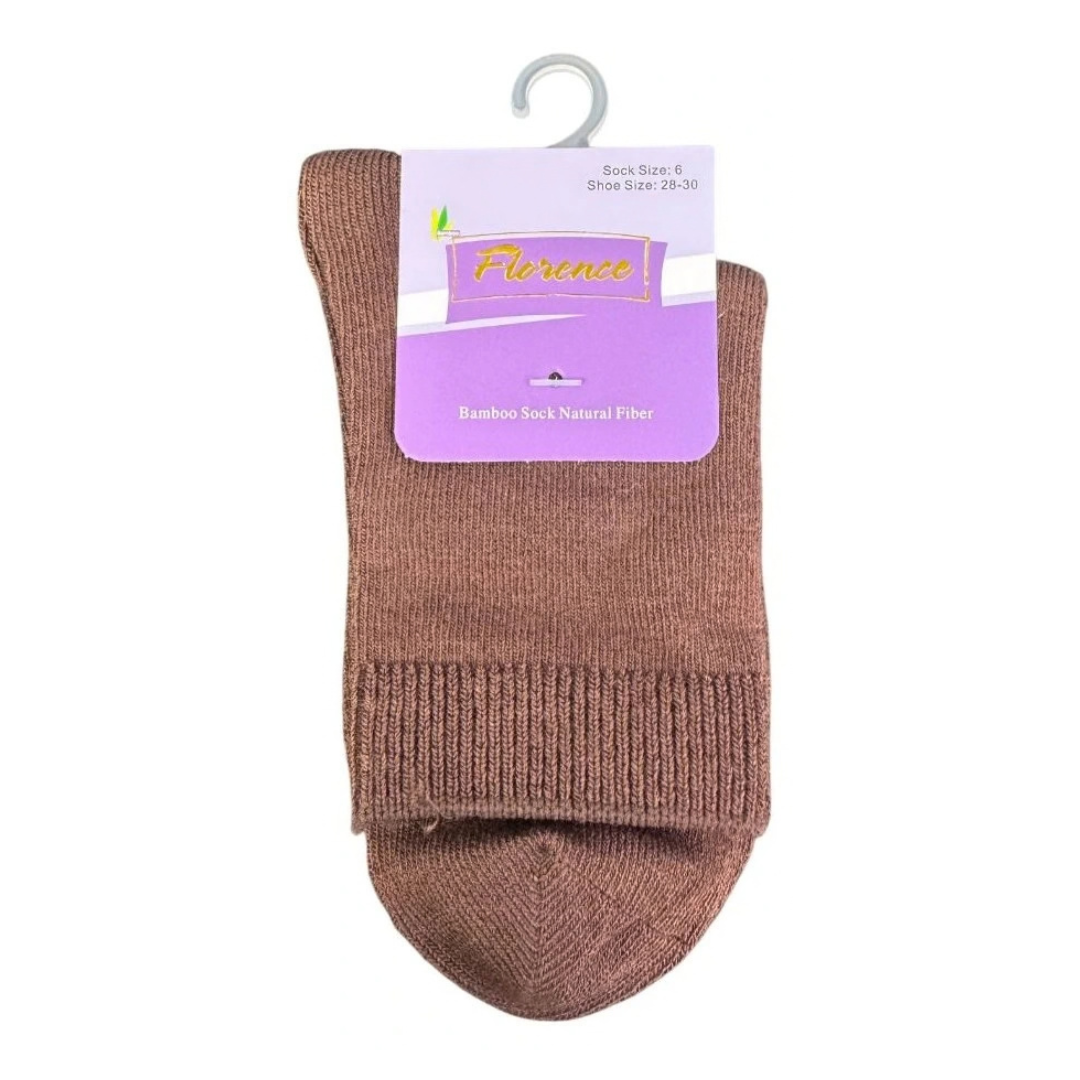 Florence Bamboo Quarter Crew Sock Brown - 179