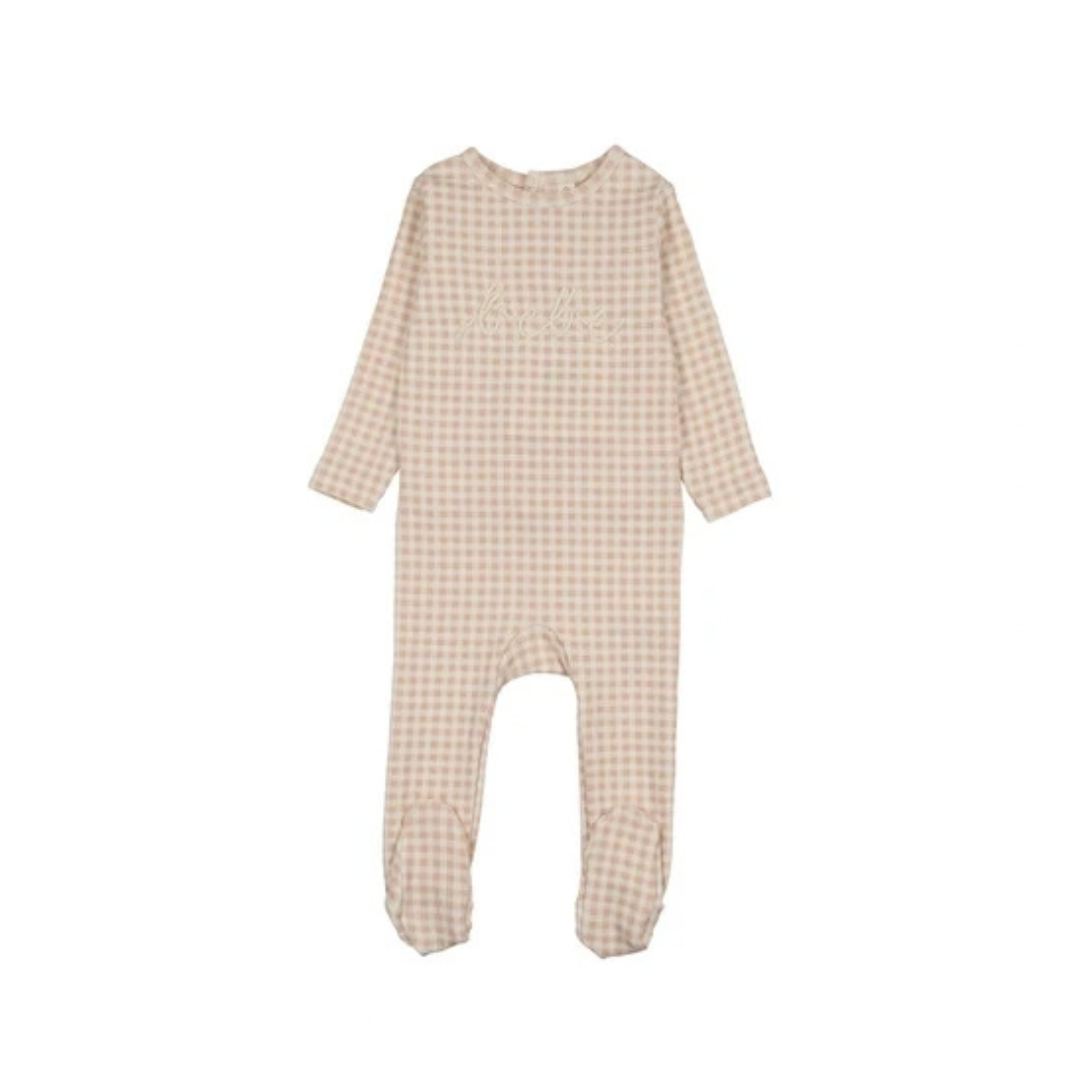 Lilette Velour Gingham Bunny Footie - LTF26F300