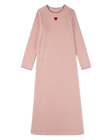 MiniMoi Heart Embroidered Textured Long Length Nightgown - IBK10508