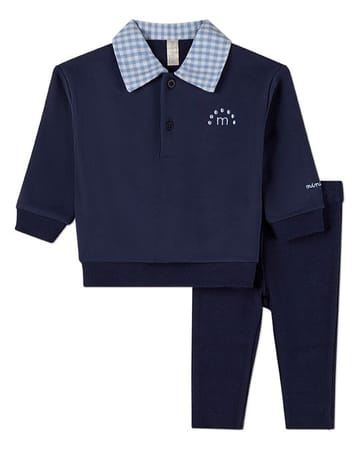 MiniMoi Gingham Collared 2 Pc Set - INP10581
