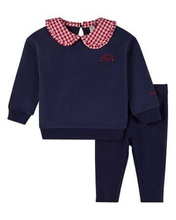 MiniMoi Gingham Ruffled Collar 2 Pc Set - INP10583