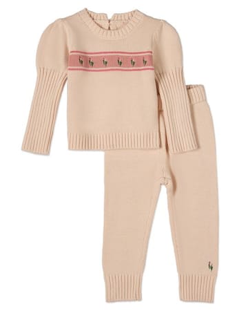 MiniMoi Tiptoe Through The Tulips 2 Pc Knit Legging Set - INT09642