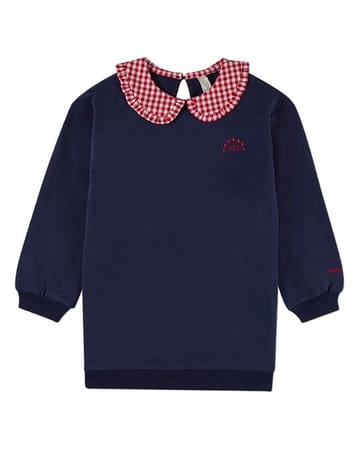 MiniMoi Gingham Ruffled Collar Sweatshirt Dress - IQQ10533