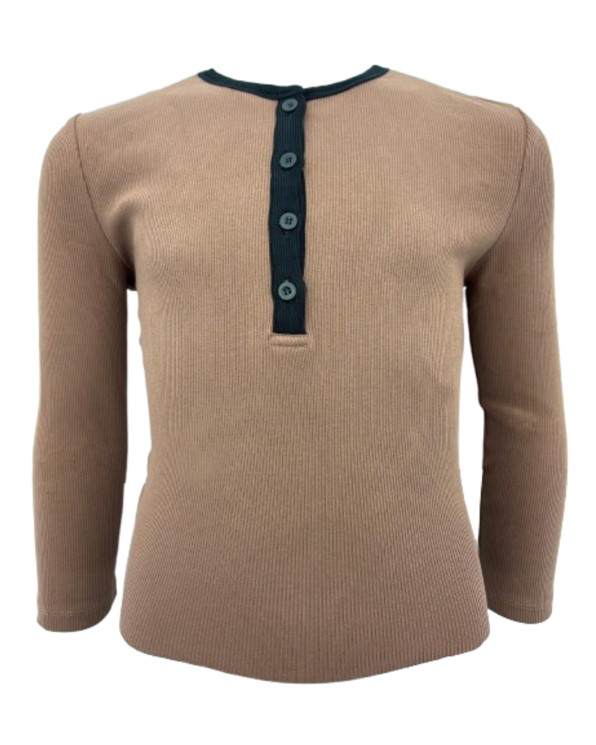Mini Pops Ladies Ribbed Henley Two Tone - Bvjh805