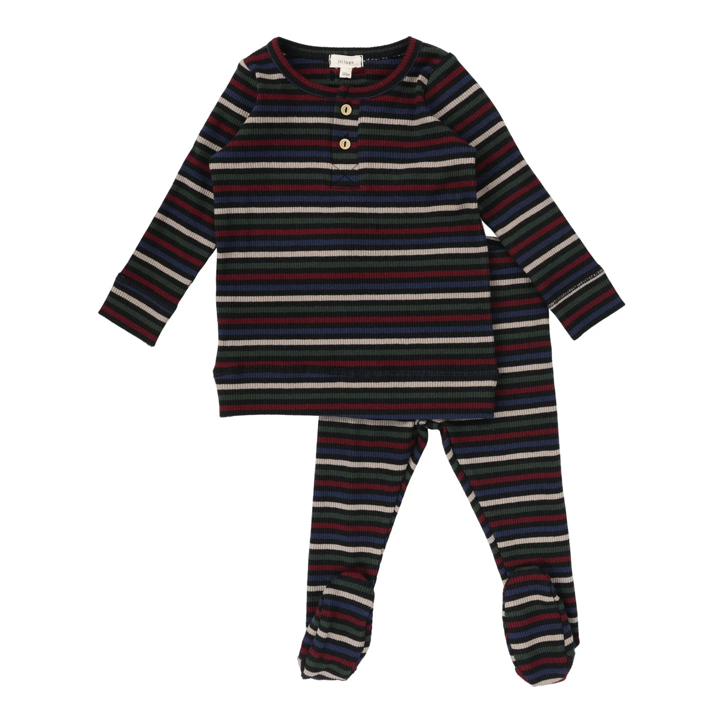 Lil Legs Henley Ribbed Set