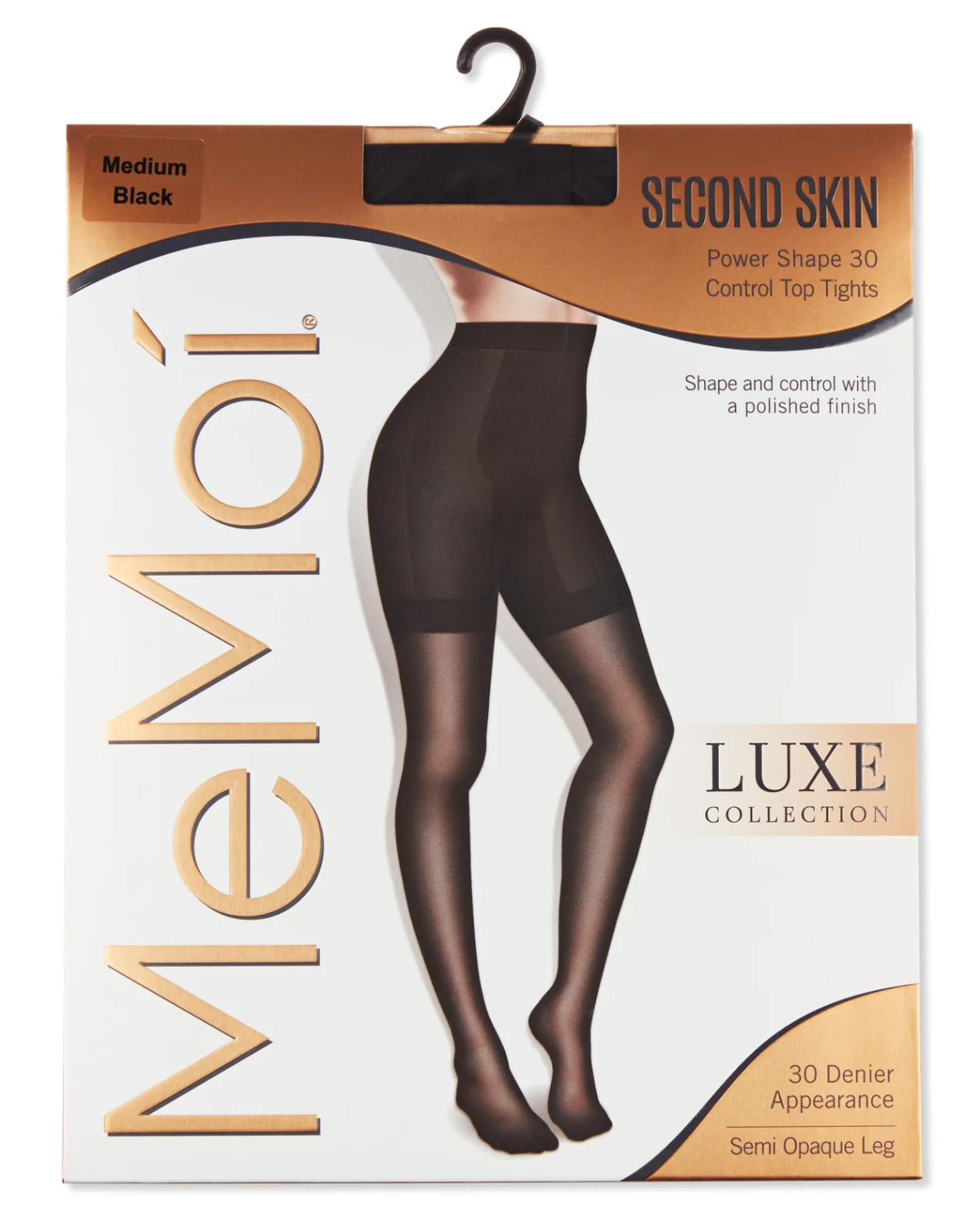 Memoi Womens Second Skin Power Shape 30 Semi Opaque Control Top Pantyhose - Lux500