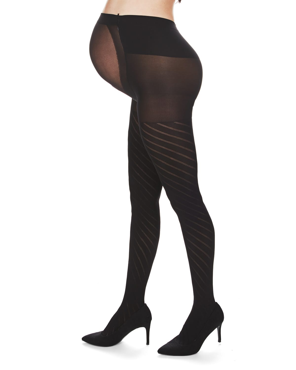 Memoi Womens Spiral Patterned Cotton Blend Maternity Tights - Ma-420