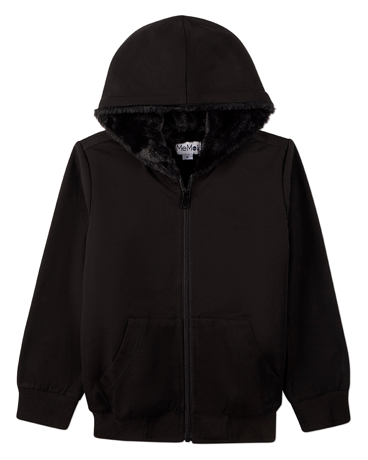 Boys Zip-Up Rayon Blend Hoodie with Cozy Faux Fur Lining