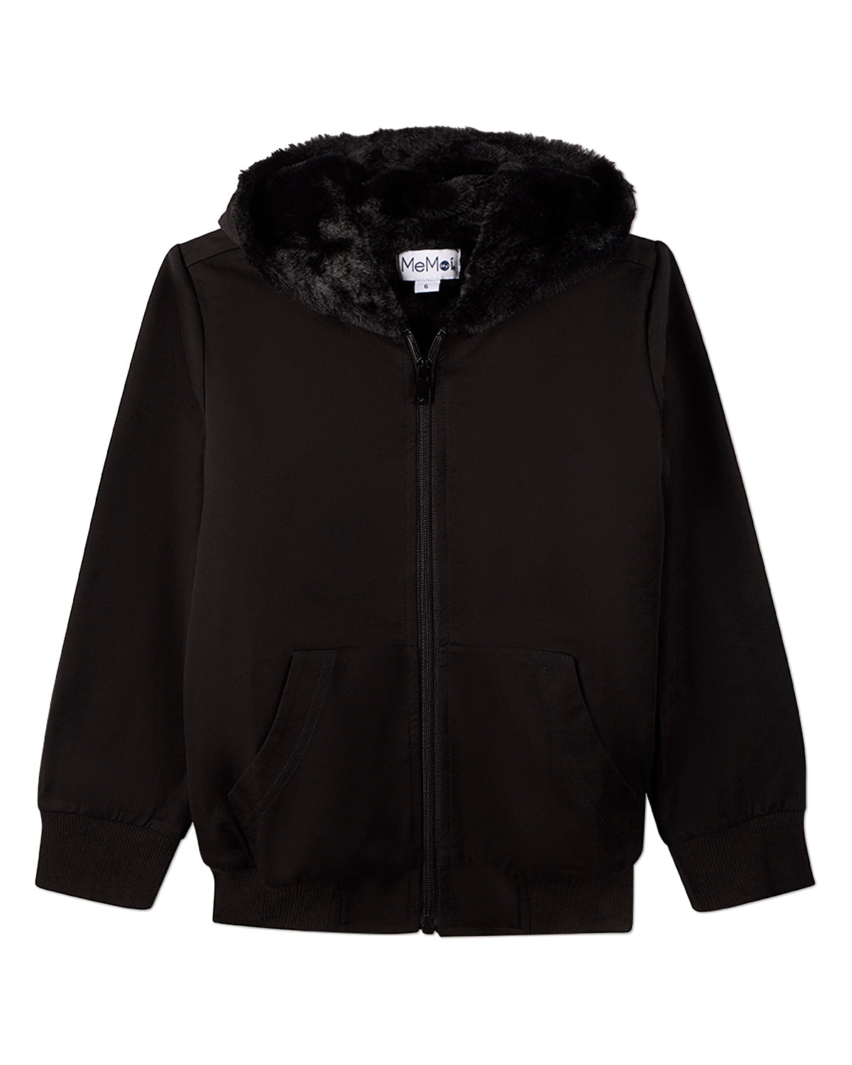 Boys Zip-Up Rayon Blend Hoodie with Cozy Faux Fur Lining