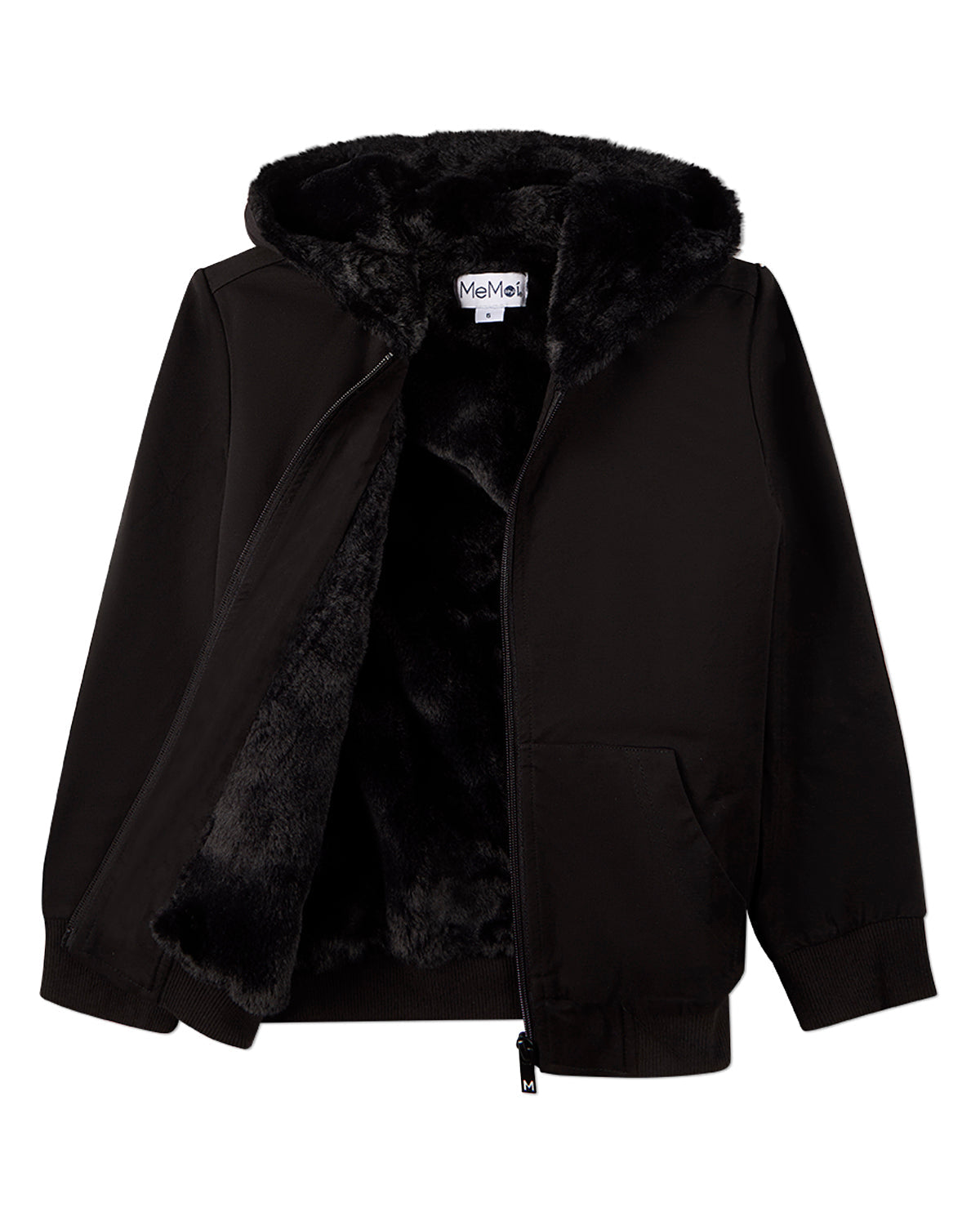 Boys Zip-Up Rayon Blend Hoodie with Cozy Faux Fur Lining