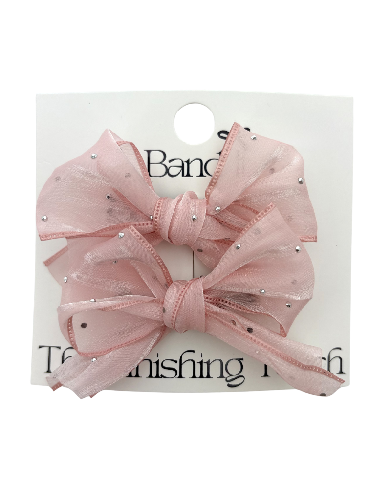 Hp Hair Accessories Organza With Rhinstones Mini Bows - MD26S-001SB