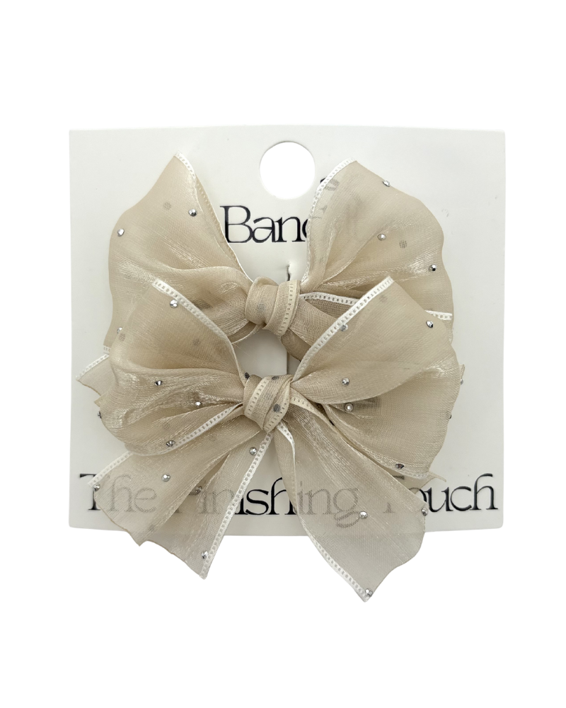 Hp Hair Accessories Organza With Rhinstones Mini Bows - MD26S-001SB