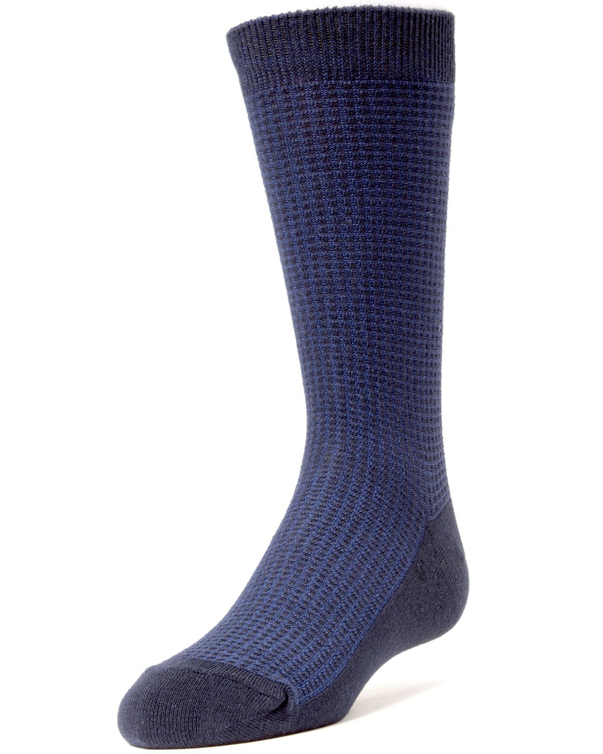 Memoi Diamond Textured Boys Cotton Rich Dress Crew Socks - Mk-141