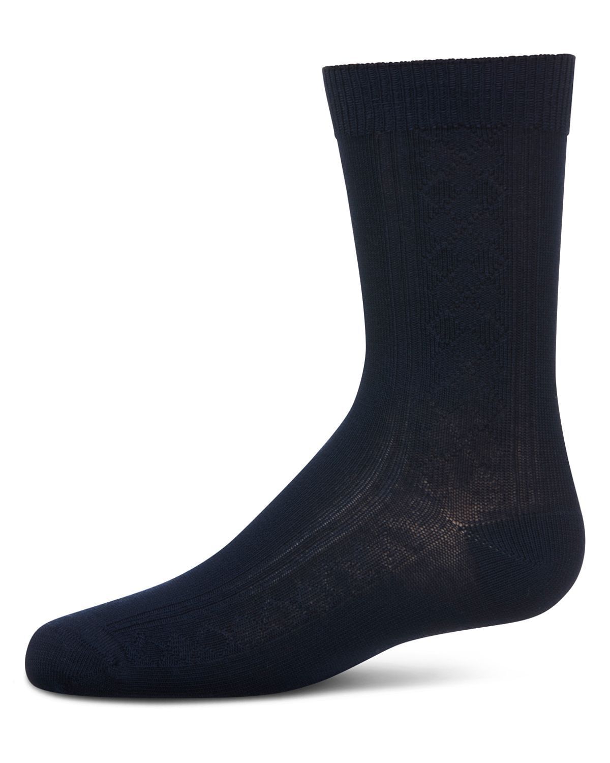 Memoi Boys Clocking Argyle Cotton Blend Dress Socks - Mk-144