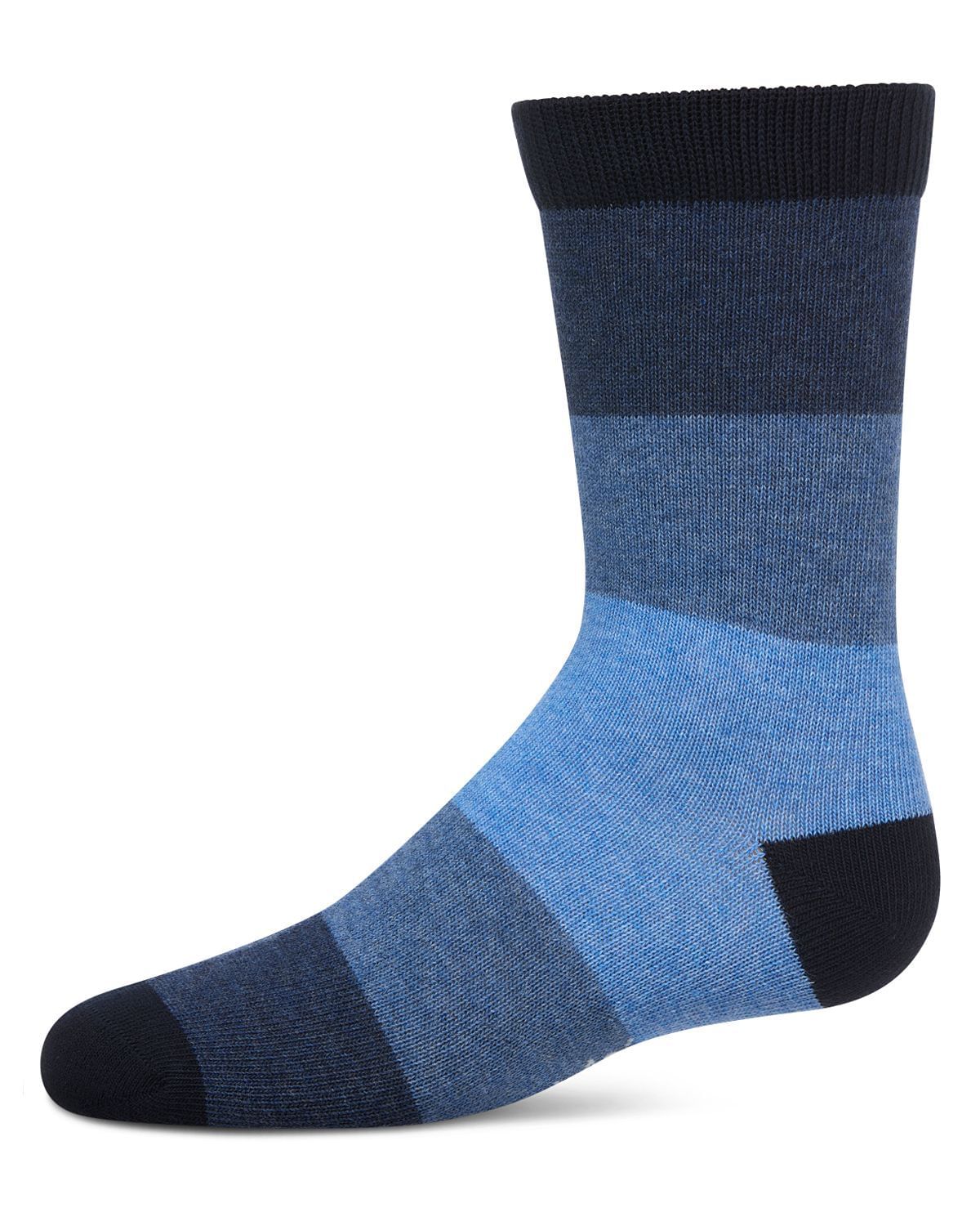 Memoi Ombre Color Block Boys Cotton Blend Crew Sock - Mk-148