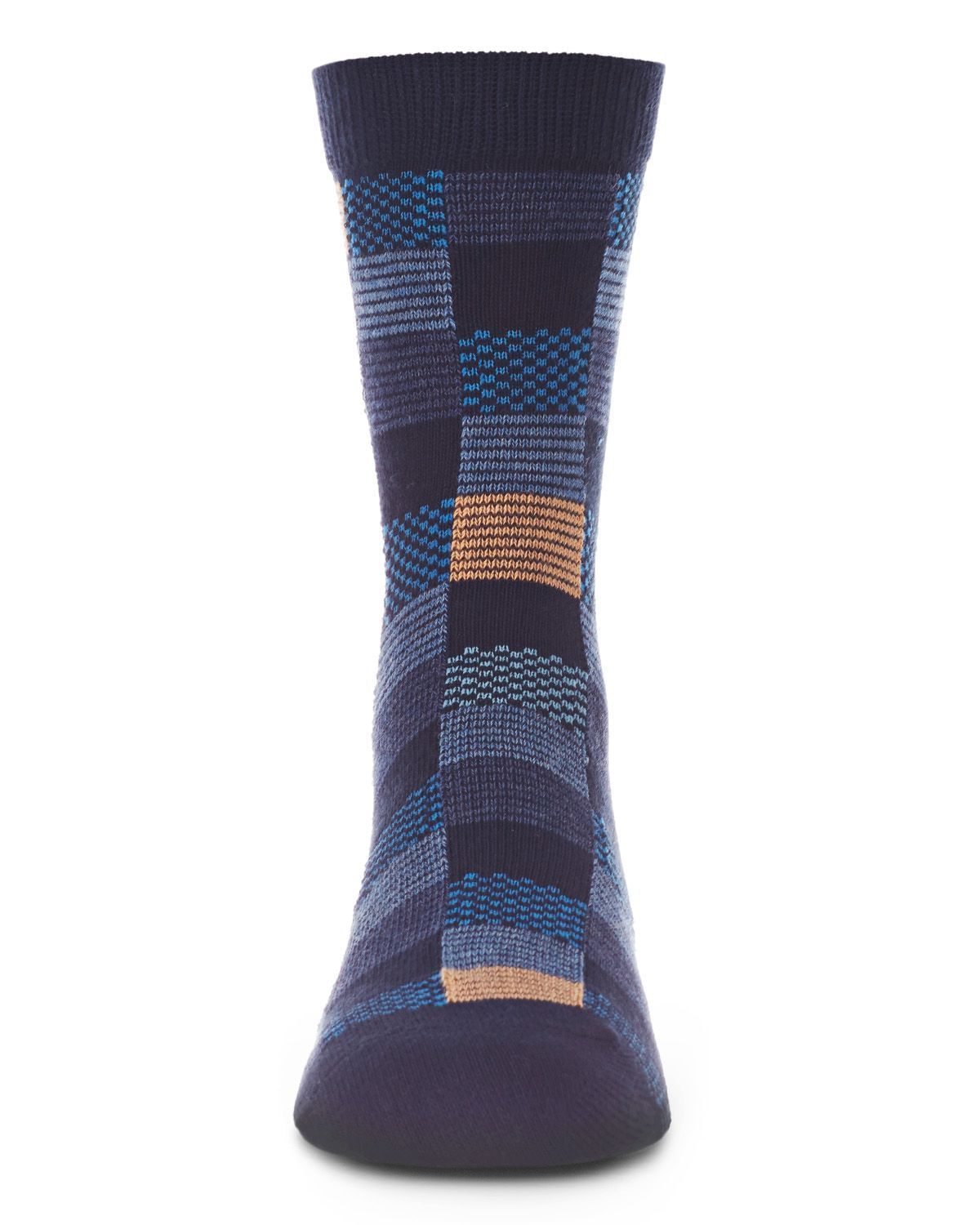 Memoi Checkerboard Boys Cotton Blend Crew Sock - Mk-162