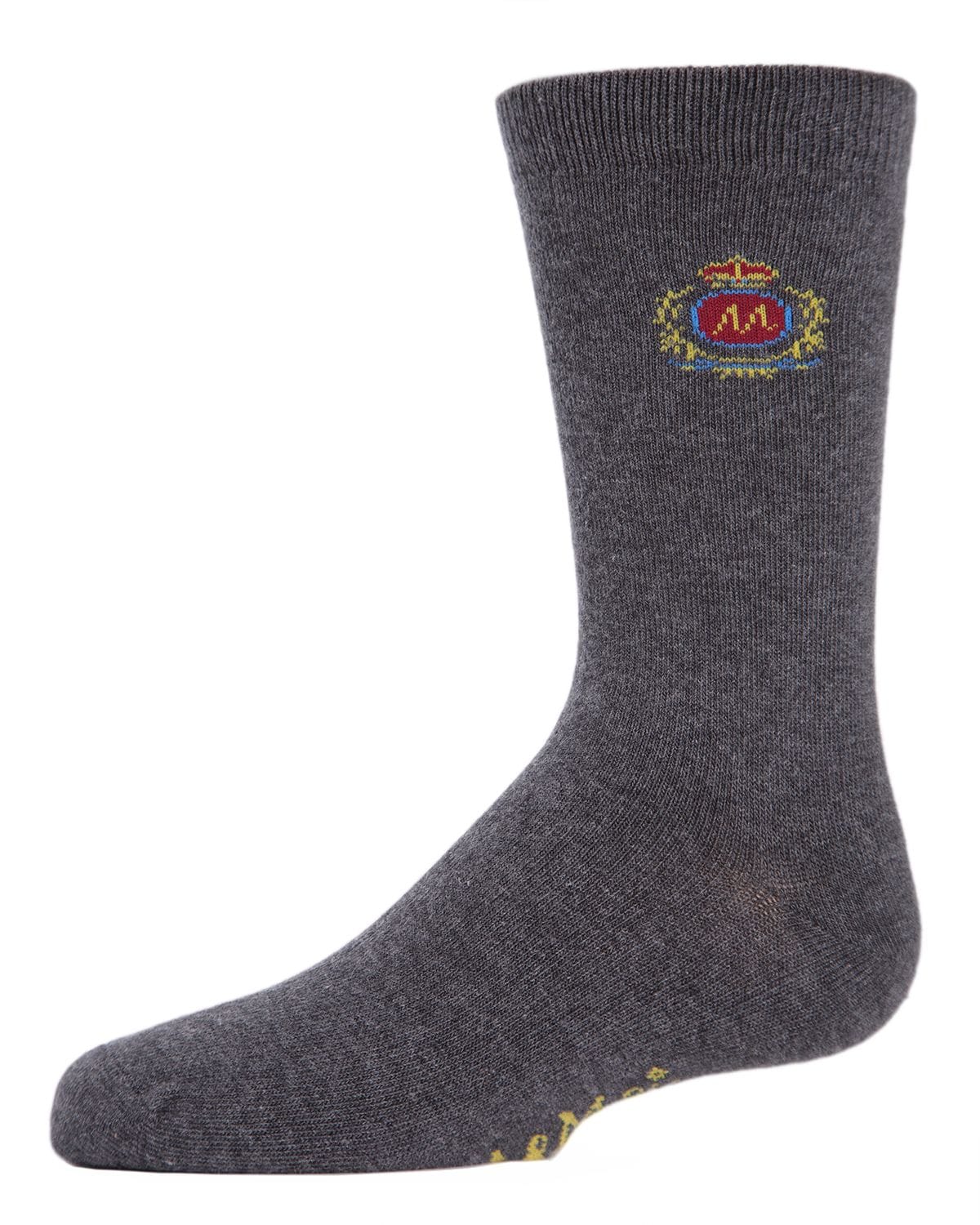 Memoi Boys Sophisti-Crest Mercerized Cotton Blend Crew Socks - Mk-168