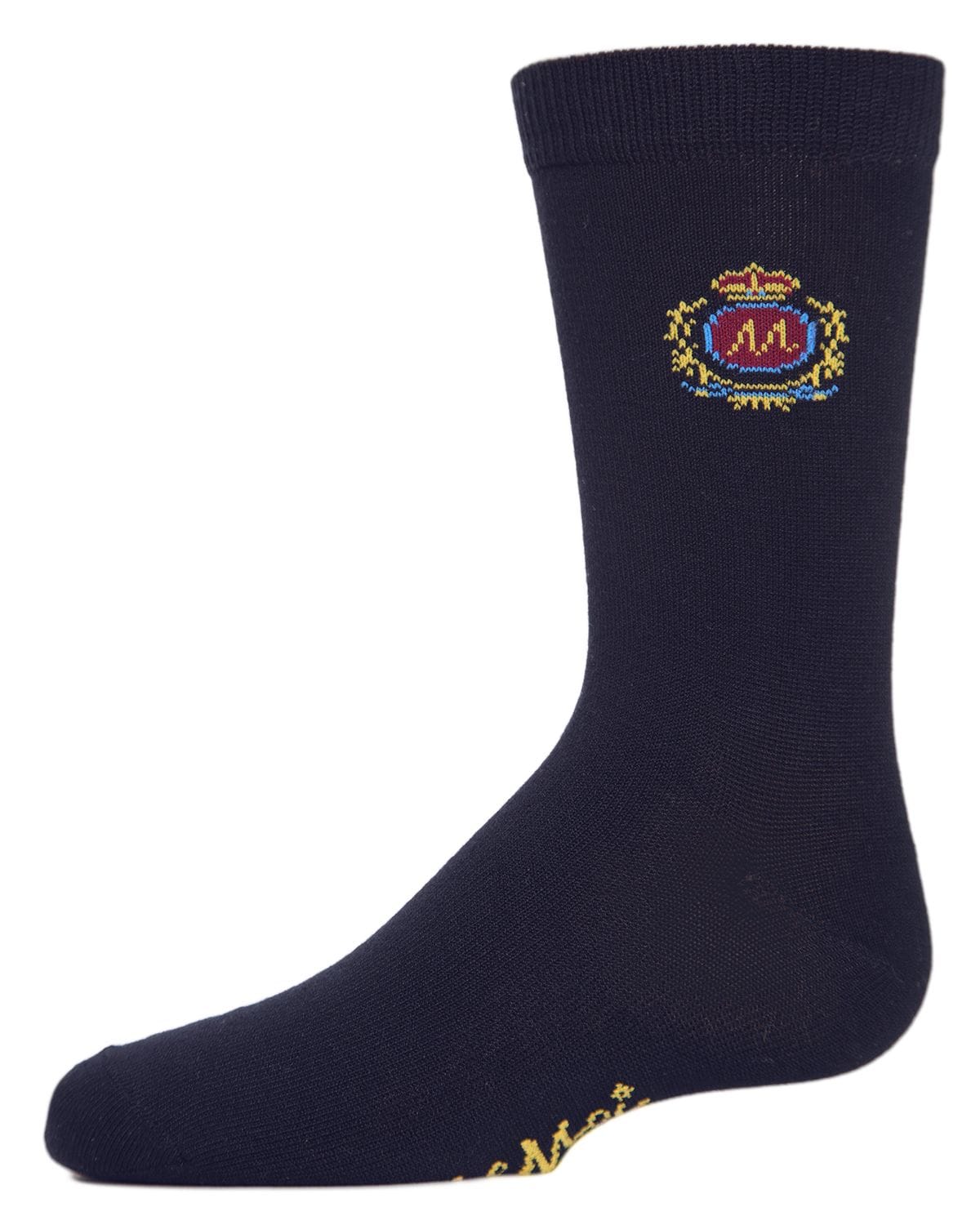 Memoi Boys Sophisti-Crest Mercerized Cotton Blend Crew Socks - Mk-168