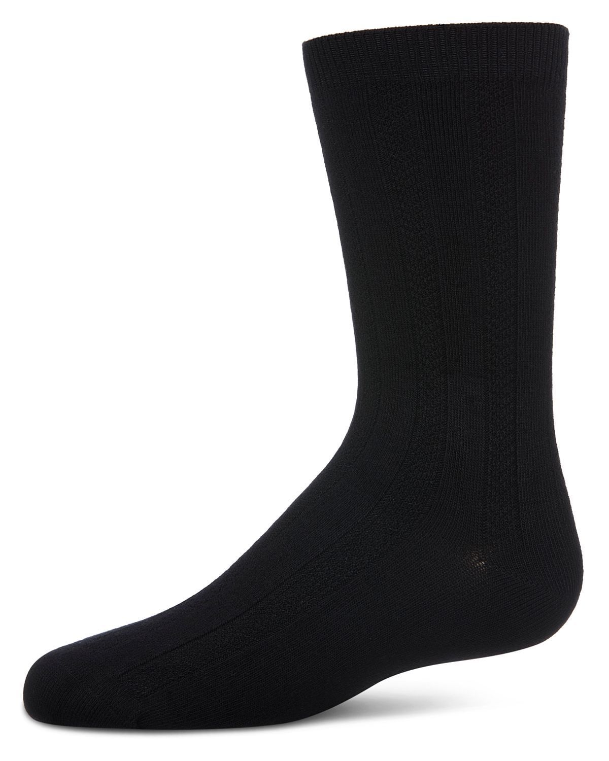 Memoi Woven Ribbed Bamboo Blend Boys Crew Socks - Mk-183