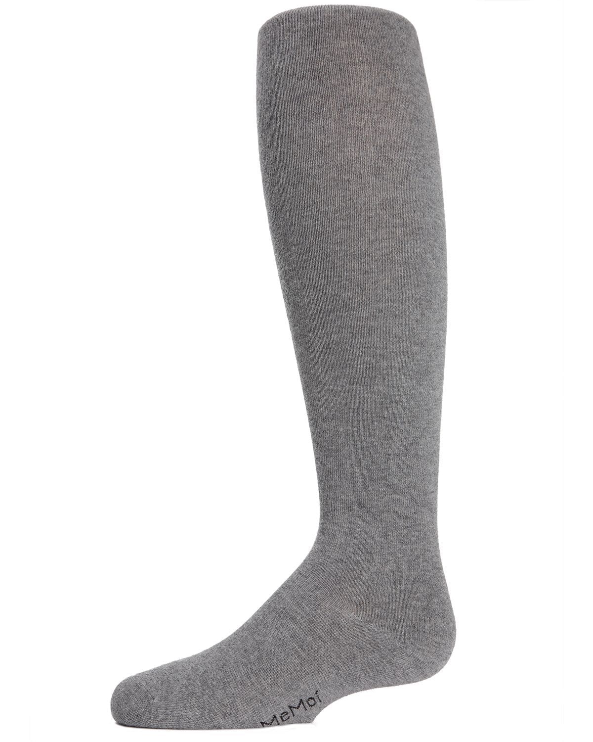 Memoi Girls Soft Pima Cotton Opaque Tights Medium Gray - Mk-301