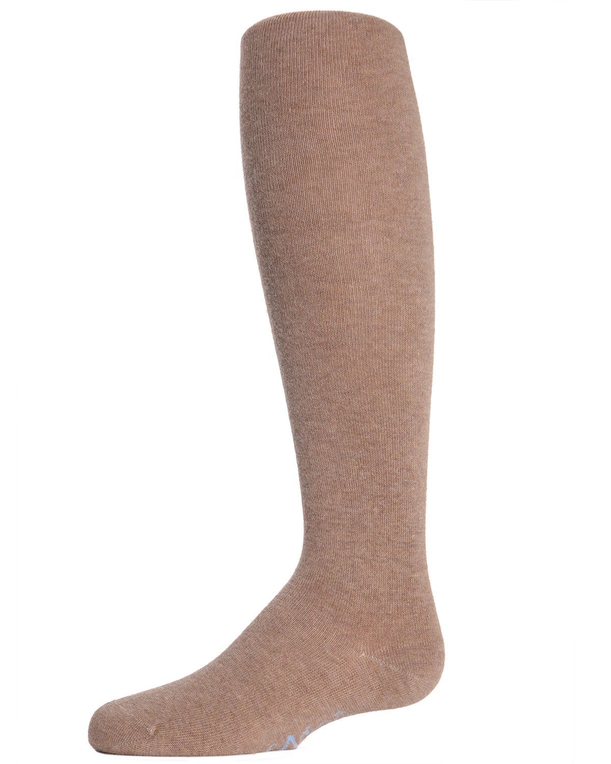 Memoi Girls Soft Pima Cotton Opaque Tights Taupe Heather - Mk-301