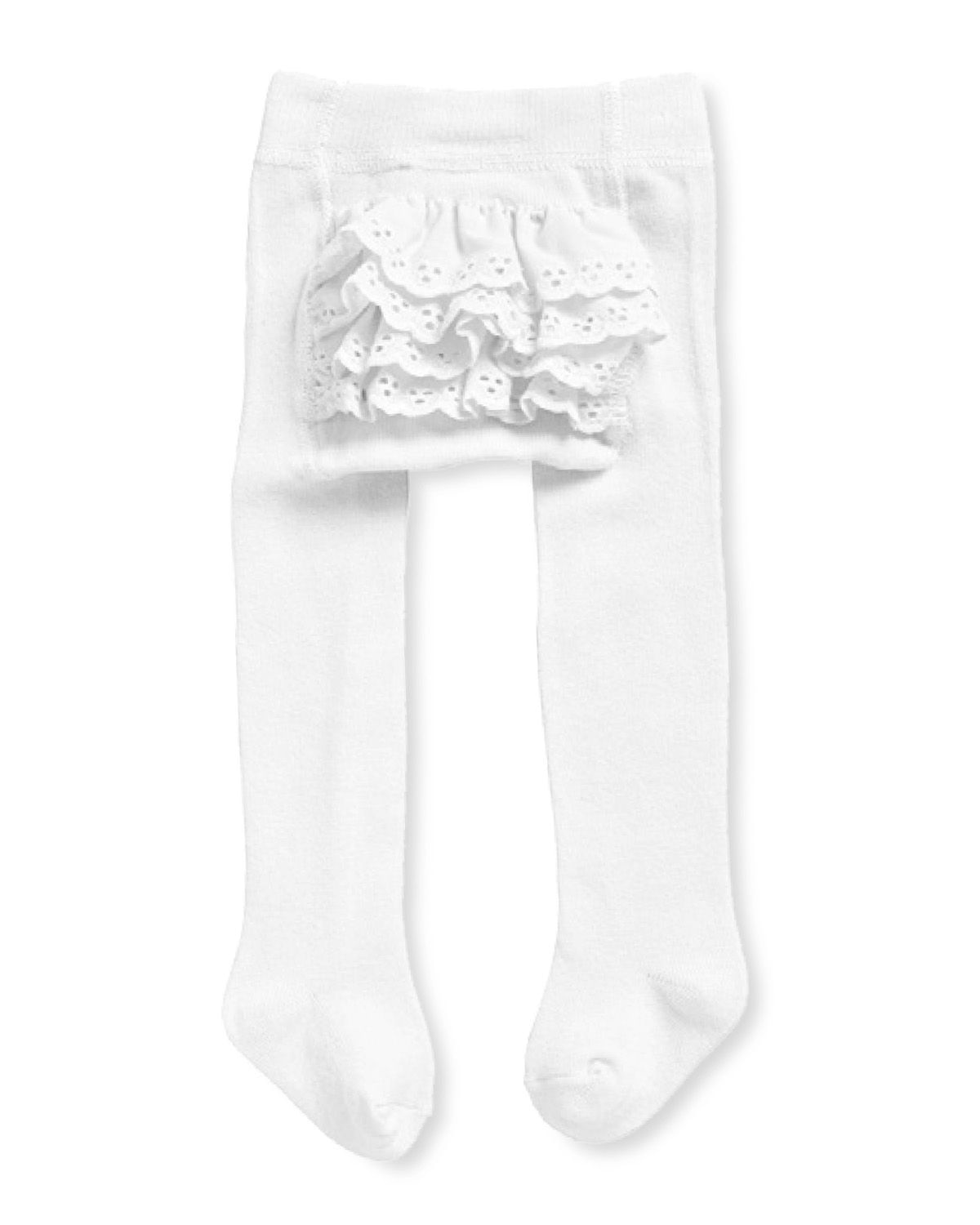Memoi Infant Girls Rhumba Cotton Blend Tights With Ruffles - Mk-312
