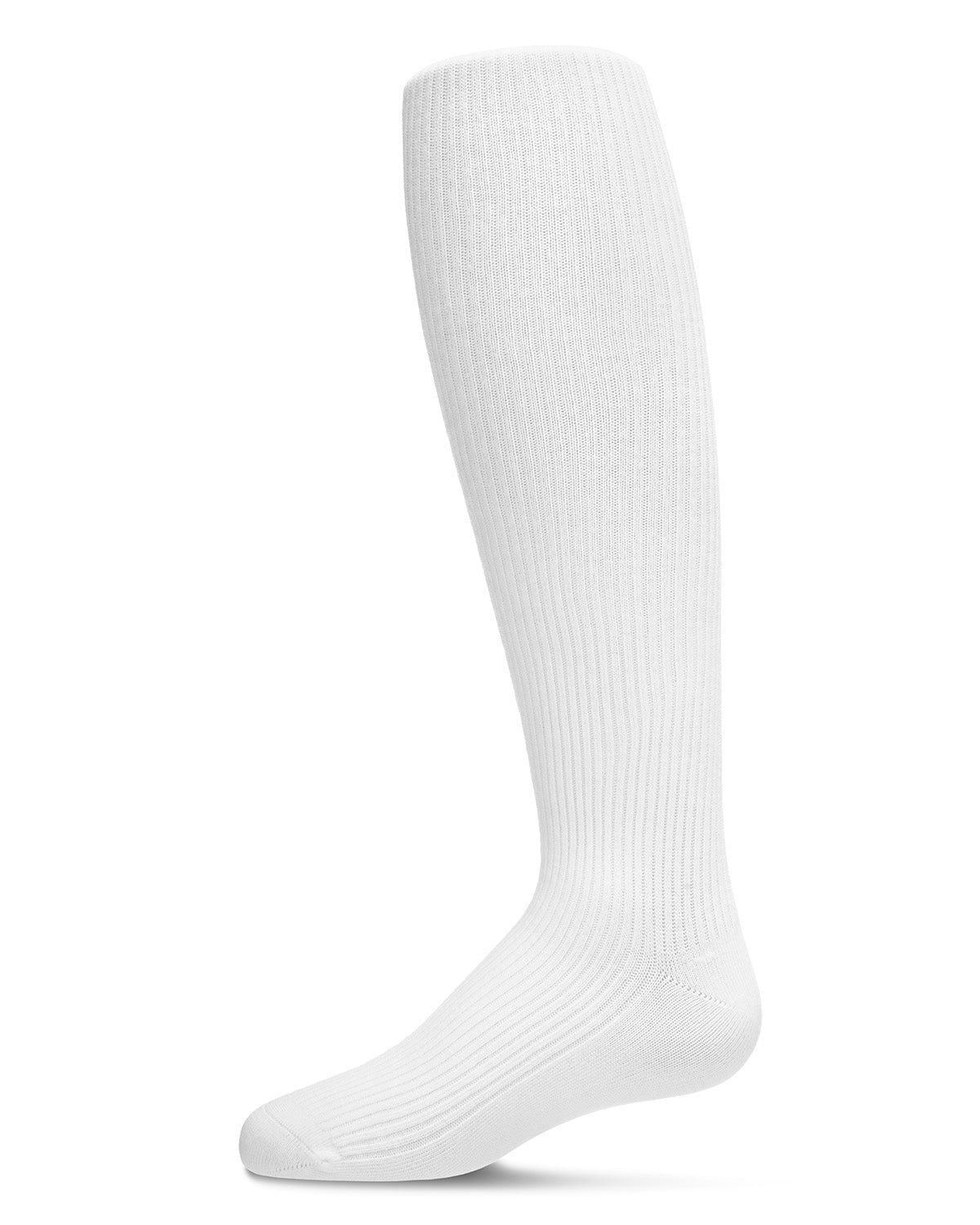 Memoi Infant Thin Ribbed Cotton Blend Basic Non-Binding Tights - Mk-315b