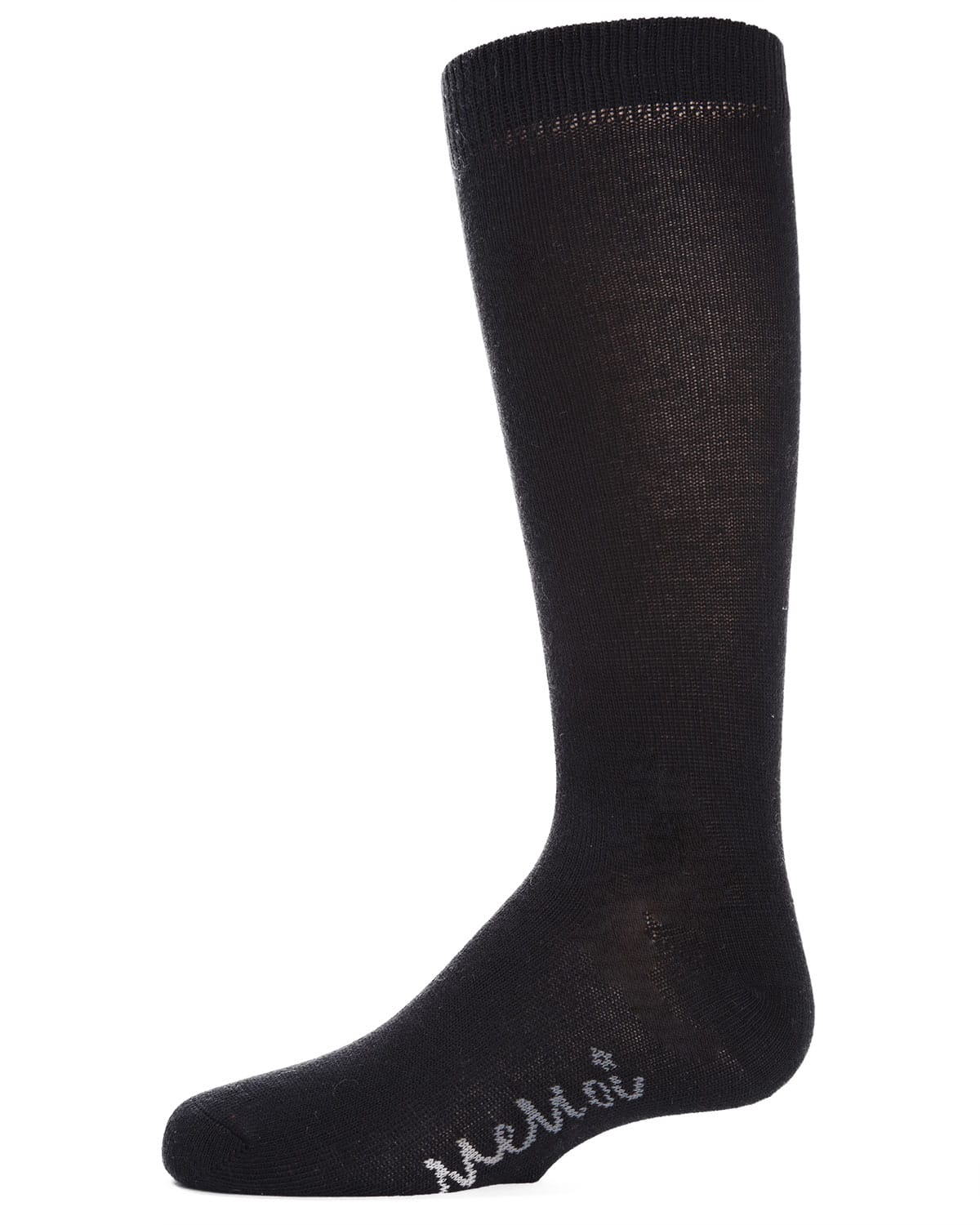 Memoi Kids Basic Cotton Blend Knee High Socks Black - Mk-5056
