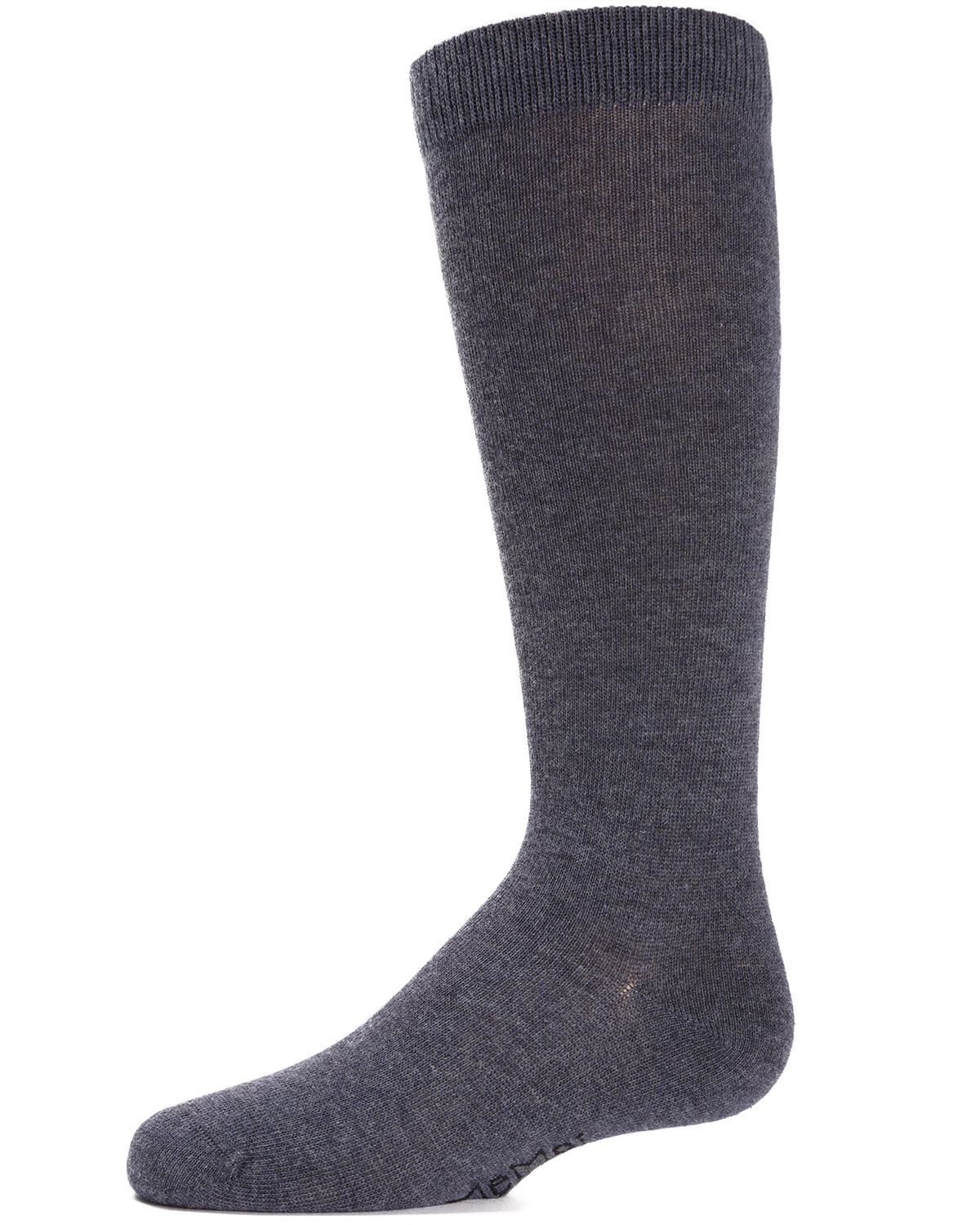 Memoi Kids Basic Cotton Blend Knee High Socks Dark Denim - Mk-5056