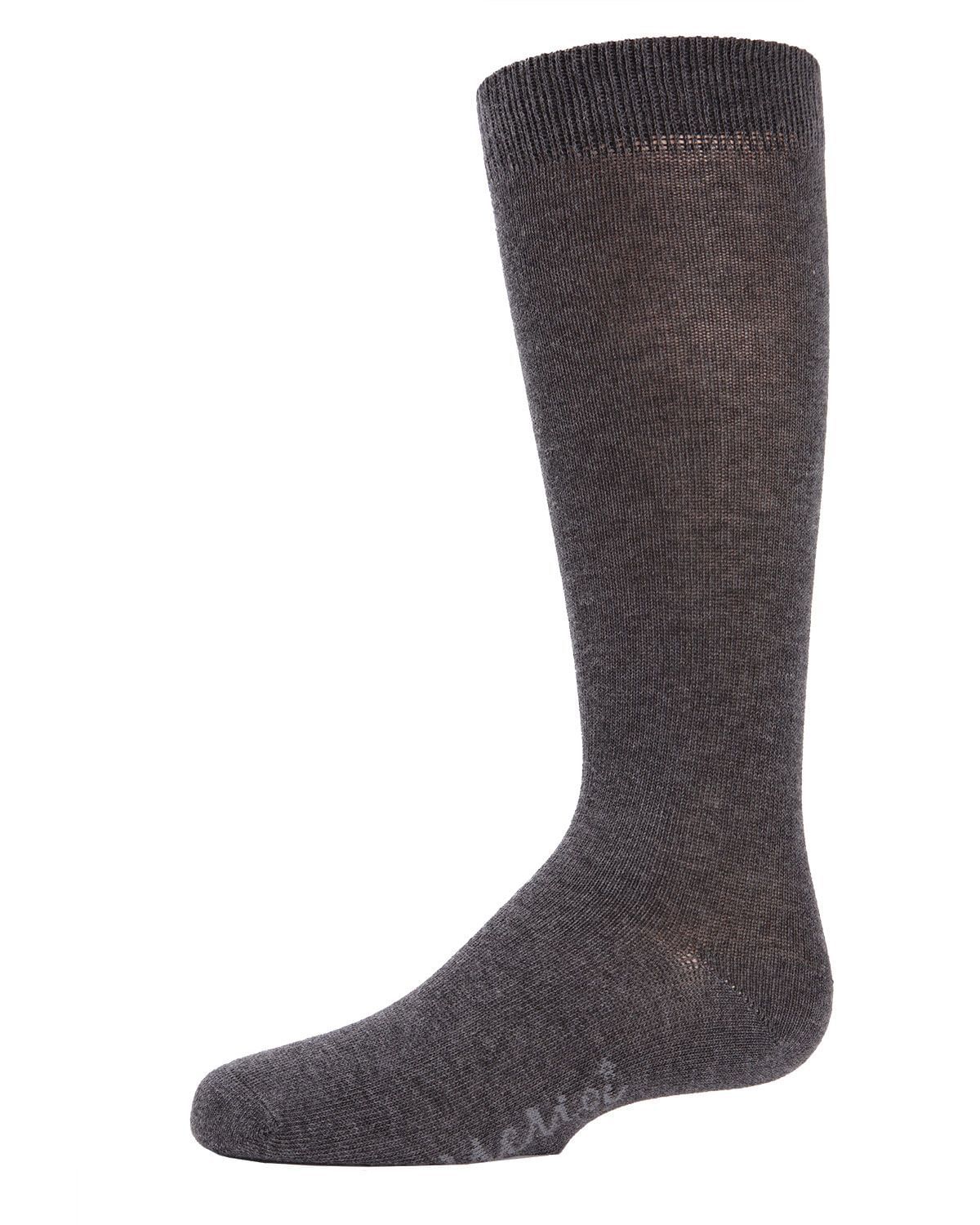 Memoi Kids Basic Cotton Blend Knee High Socks Dark Gray - Mk-5056