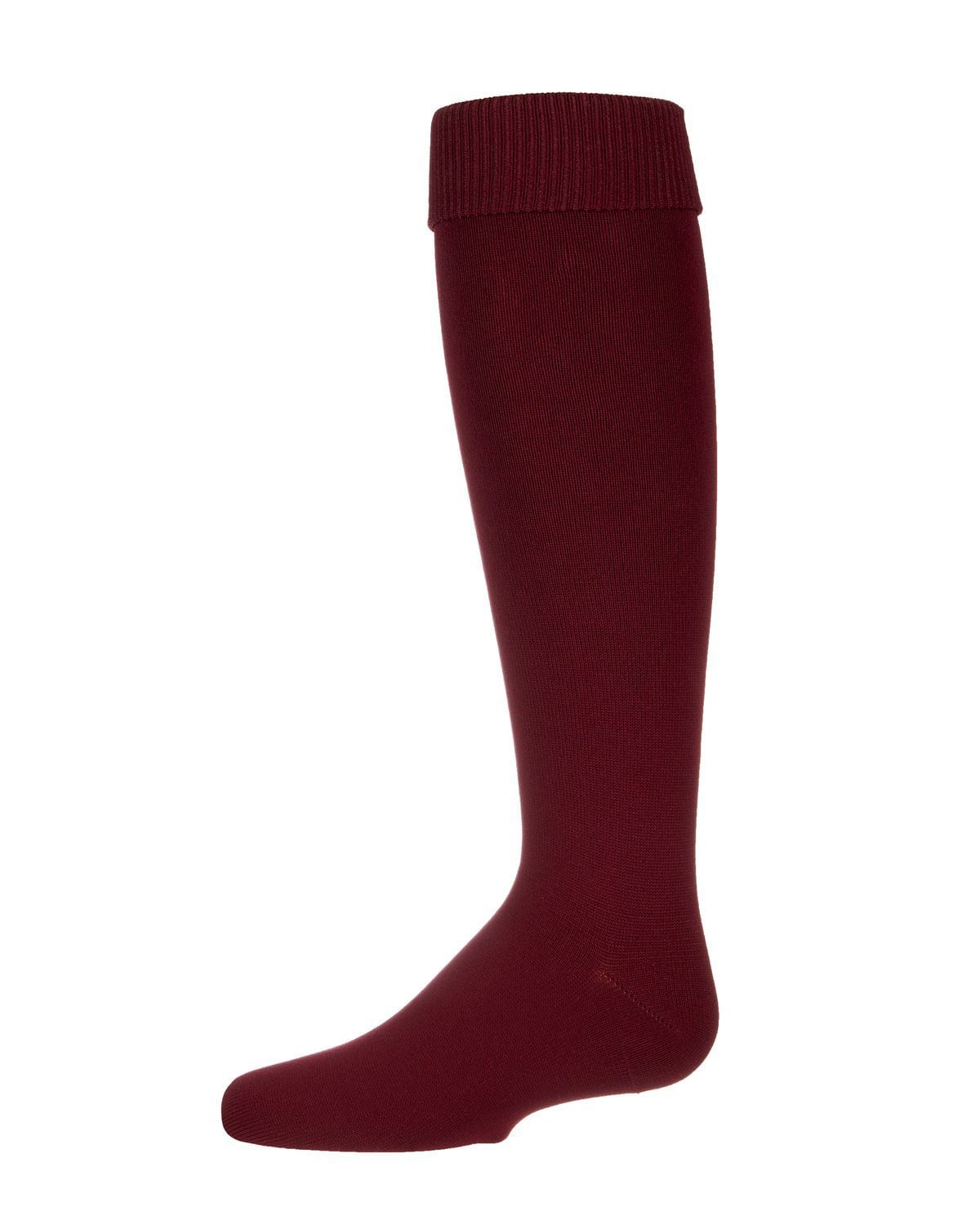Memoi Kids Basic Cotton Blend Knee High Socks Dark Maroon - Mk-5056