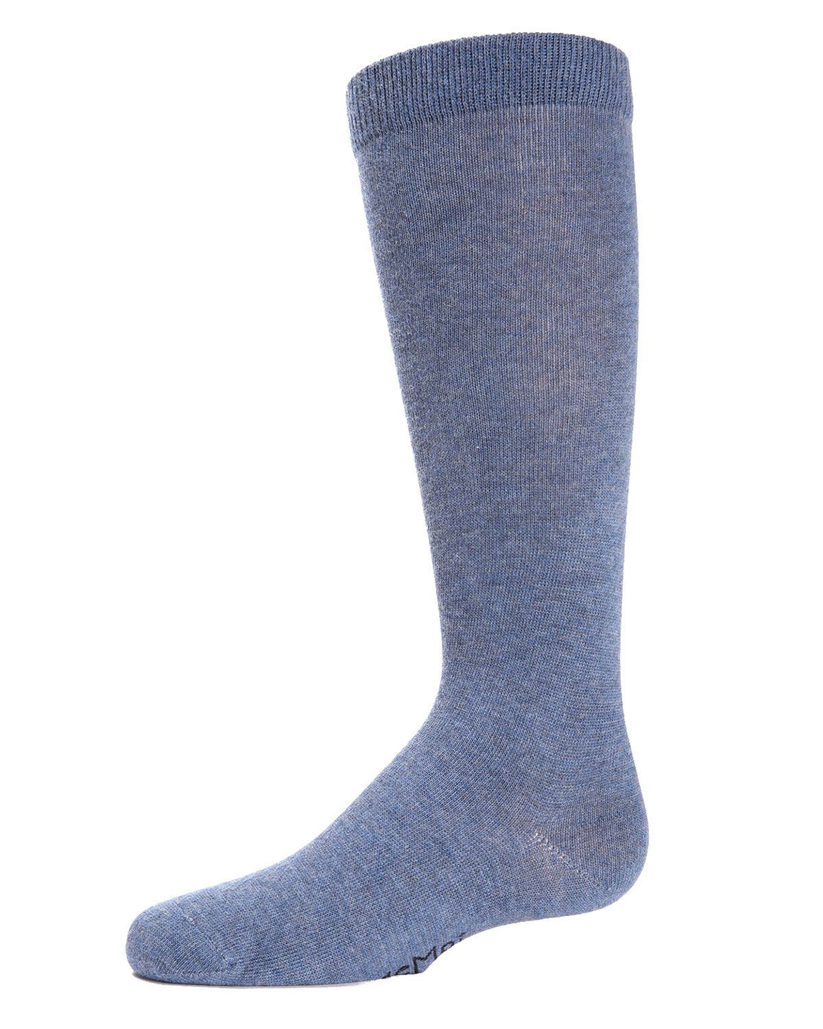 Memoi Kids Basic Cotton Blend Knee High Socks Light Denim - Mk-5056