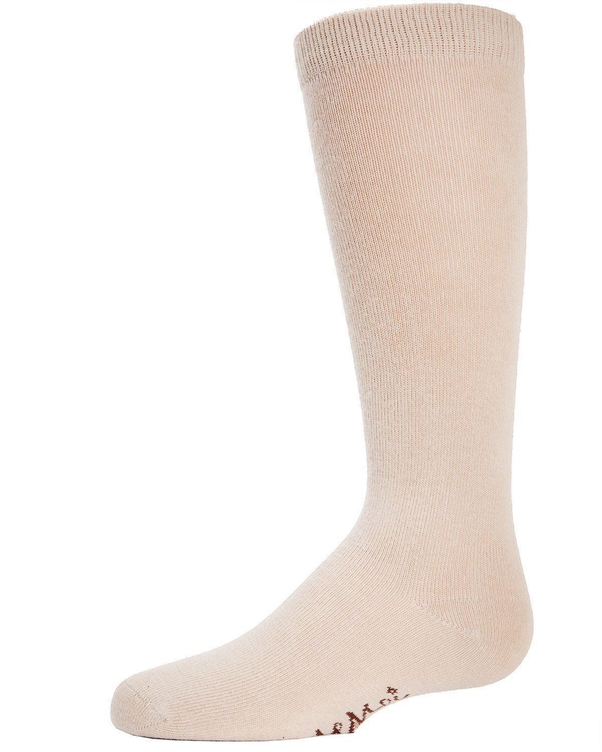Memoi Kids Basic Cotton Blend Knee High Socks Light Tan - Mk-5056