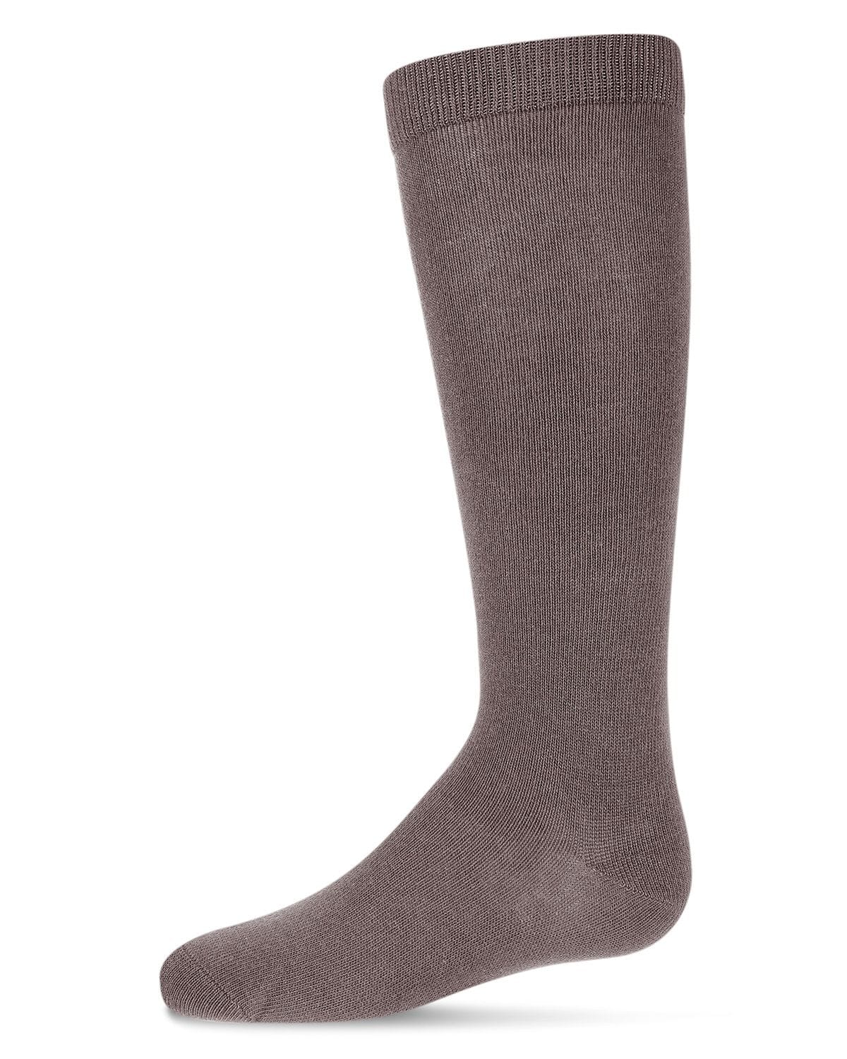 Memoi Kids Basic Cotton Blend Knee High Socks Taupe - Mk-5056