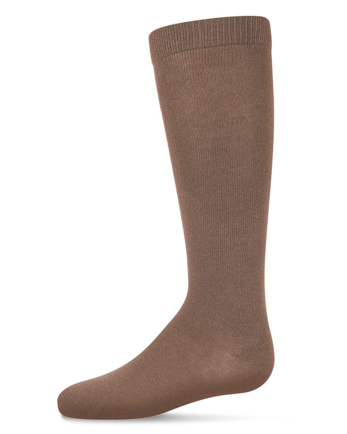 Memoi Kids Basic Cotton Blend Knee High Socks Toasted Almond - Mk-5056