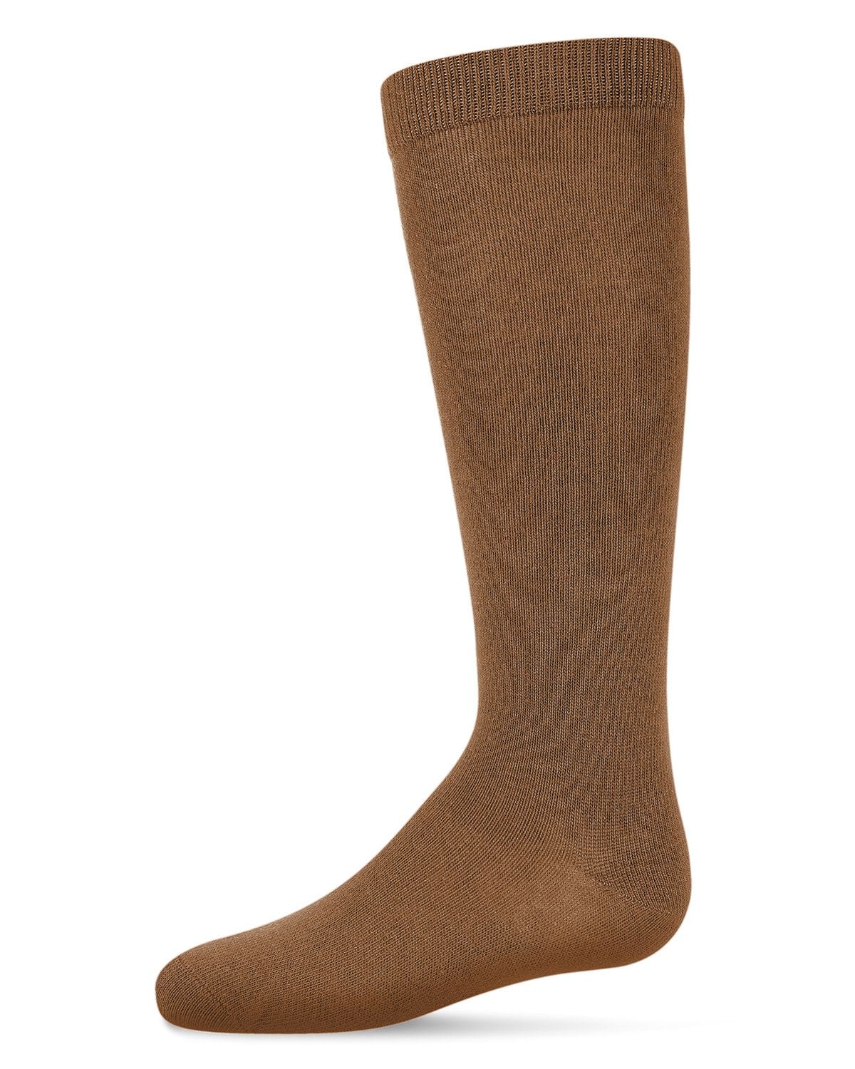 Memoi Kids Basic Cotton Blend Knee High Socks Toffee - Mk-5056