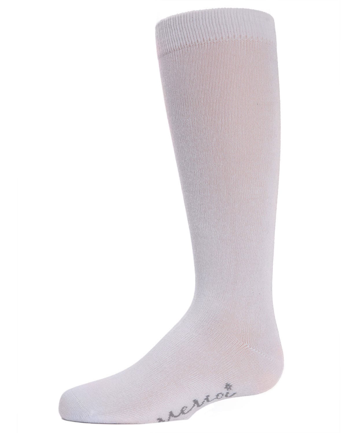 Memoi Kids Basic Cotton Blend Knee High Socks White - Mk-5056