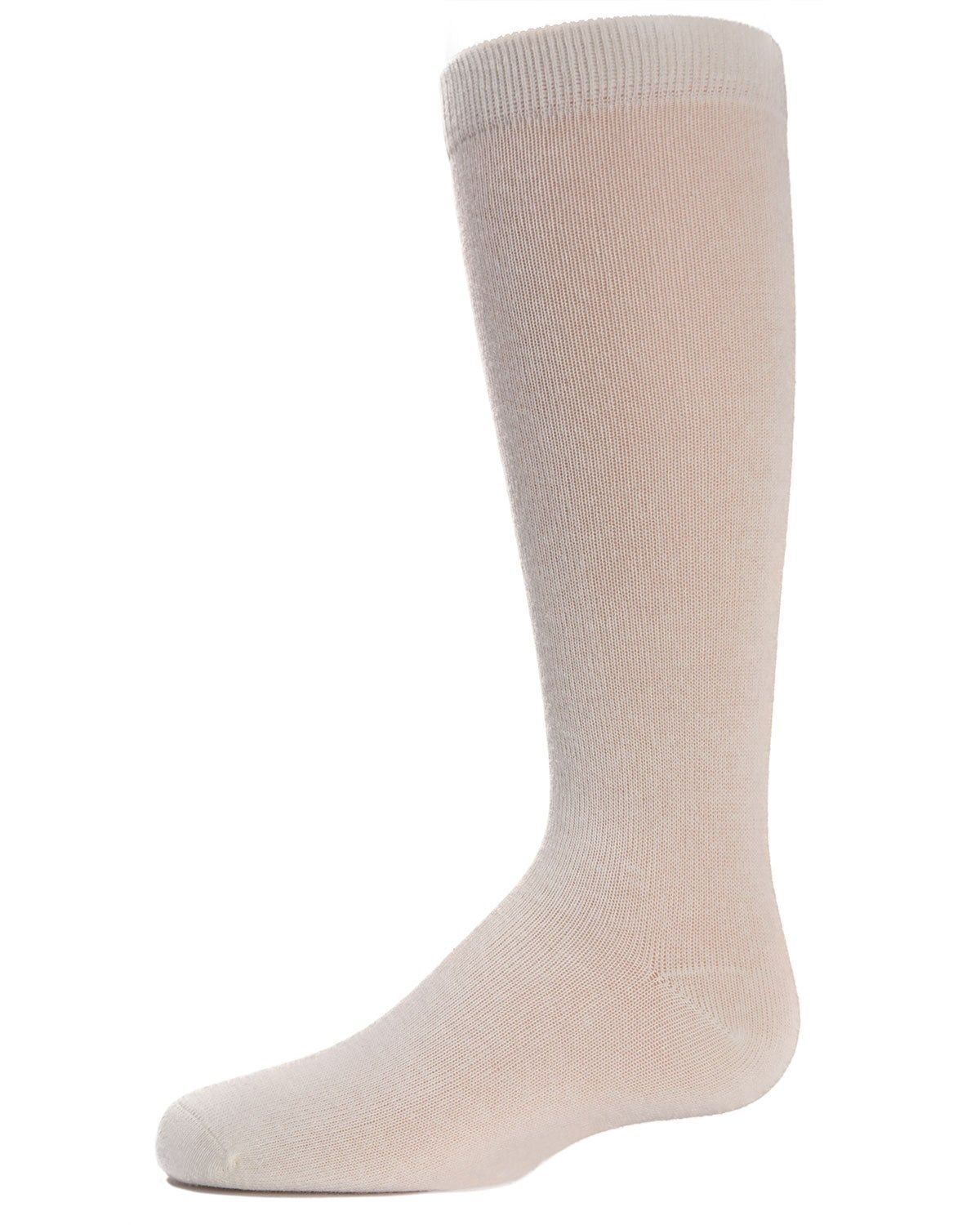 Memoi Kids Basic Cotton Blend Knee High Socks Winter White - Mk-5056