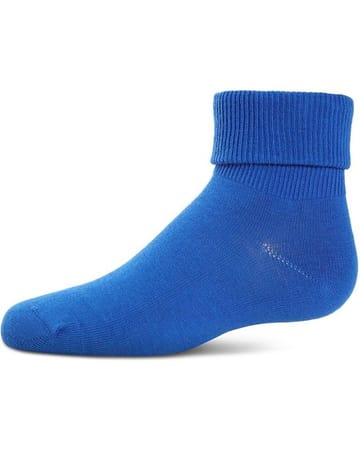 Memoi Kids Triple Roll Cotton Blend Ankle Socks Cobalt - Mk-5058