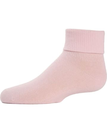 Memoi Kids Triple Roll Cotton Blend Ankle Socks Light Pink - Mk-5058