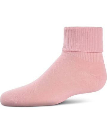 Memoi Kids Triple Roll Cotton Blend Ankle Socks Rose Pink - Mk-5058