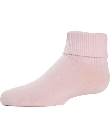Memoi Kids Triple Roll Cotton Blend Ankle Socks Soft Pink - Mk-5058