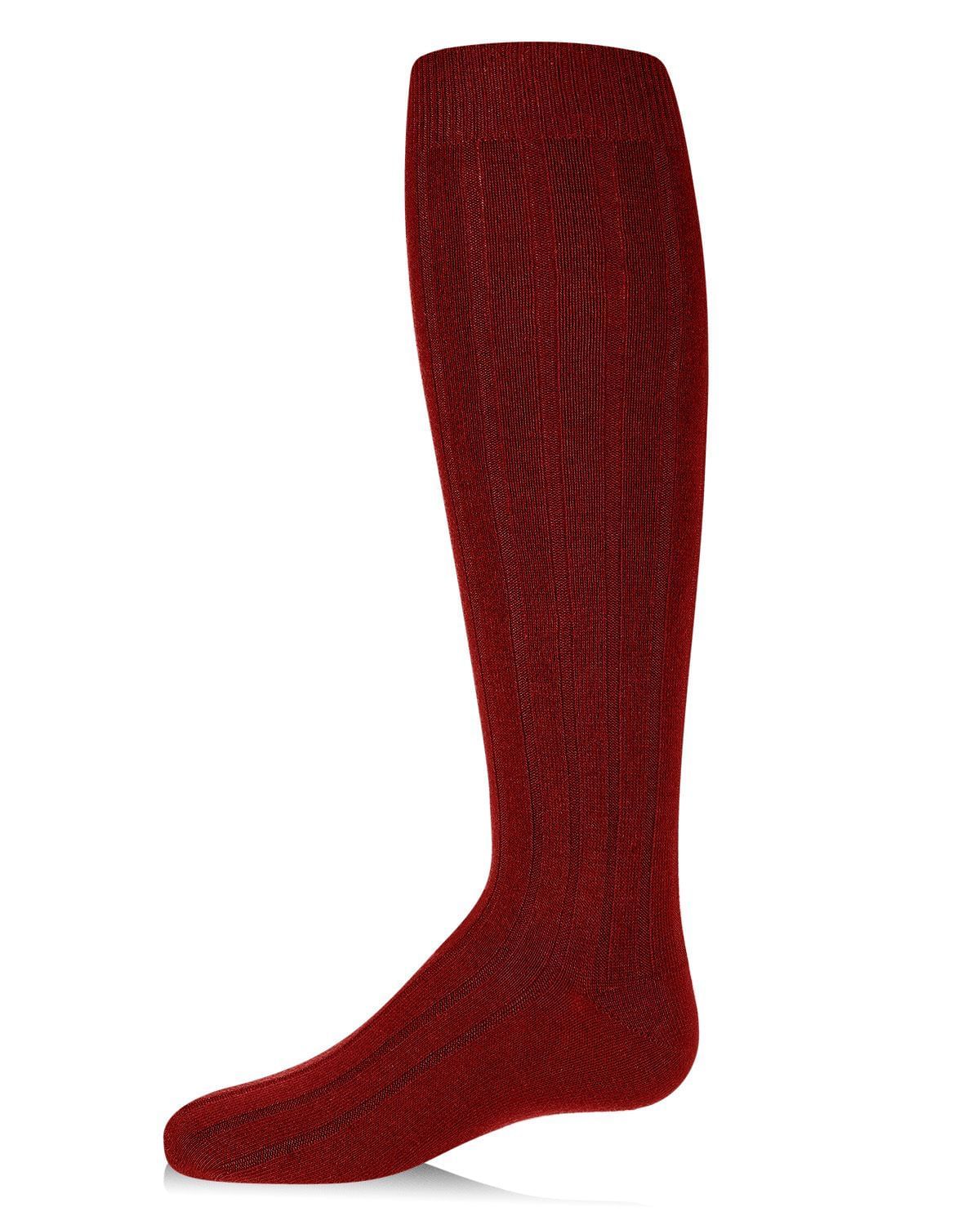 Memoi Girls Wide Ribbed Cotton Blend Uniform Knee Socks - Mk-5076