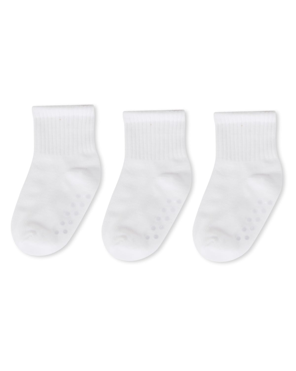 Memoi 3 Pairs Infant Ribbed Non-Skid Ankle Socks - Mk-5082