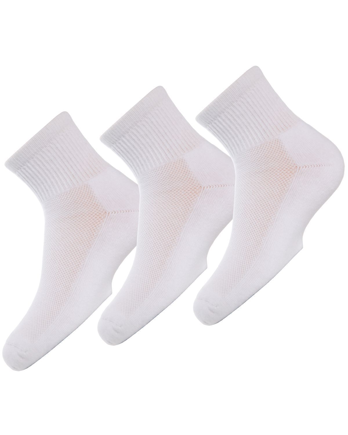 Memoi Unisex Quarter-Crew Kids Sport Socks 3-Pack - Mk-552