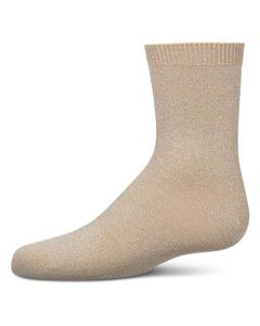 Memoi Toddlers and Kids Basic Soft Rayon from Bamboo Crew Socks Almond Lurex - Mk-6166