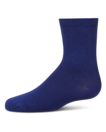 Memoi Toddlers and Kids Basic Soft Rayon from Bamboo Crew Socks Blue Sapphire - Mk-6166