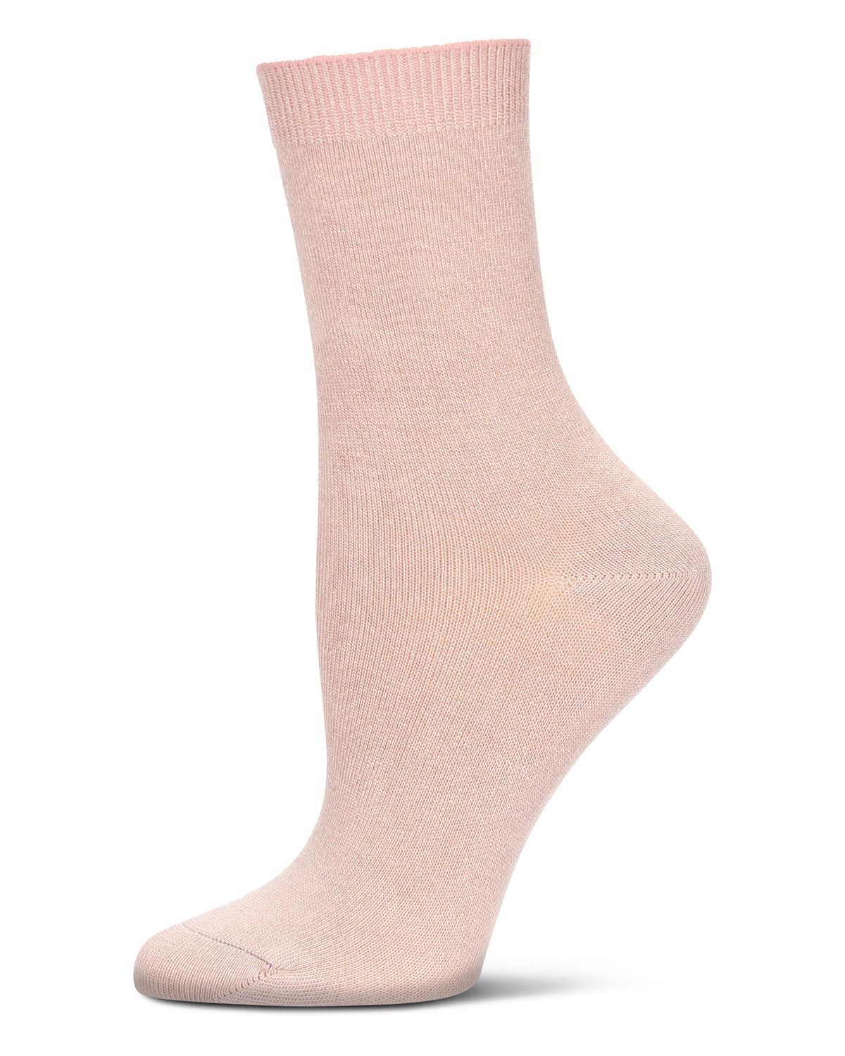 Memoi Toddlers and Kids Basic Soft Rayon from Bamboo Crew Socks Blush - Mk-6166