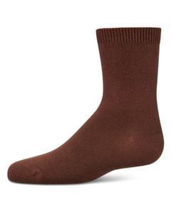 Memoi Toddlers and Kids Basic Soft Rayon from Bamboo Crew Socks Cinnamon - Mk-6166