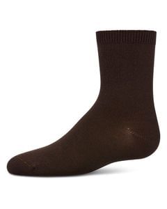 Memoi Toddlers and Kids Basic Soft Rayon from Bamboo Crew Socks Coffee Bean - Mk-6166
